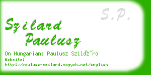 szilard paulusz business card